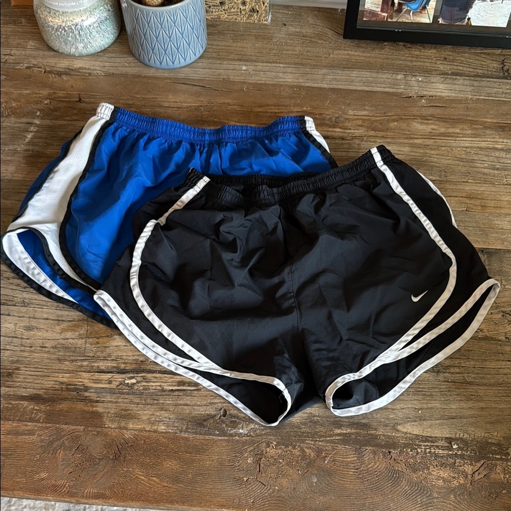 Nike Black and Blue Running Shorts Duo
